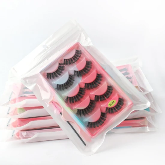 Eyelash Factory Promozione di nuovi prodotti Stili multipli Mezze ciglia finte Gambo trasparente 5 paia di ciglia